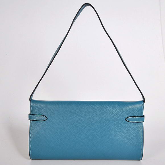 AAA Hermes Kelly 26CM Shoulder Bag Clemence Blue 60669 On Sale - Click Image to Close